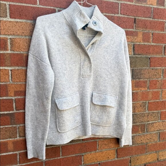 J.Crew Women’s Half-Snap Sweater – Heather Gray – Size XS - Picture 2 of 4